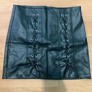 Black leather skirt